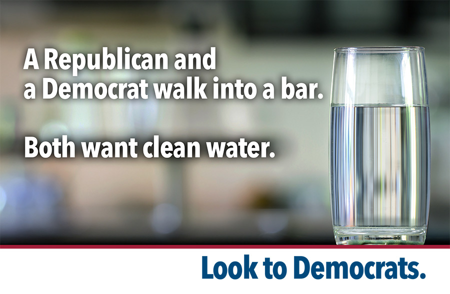 A Republican and a Democrat walk into a bar. Both want clean water.